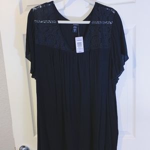 Torrid Black Lace Yoke-top Flutter Sleeve SIZE 4